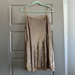 FP Gold Sequin Mini Dress